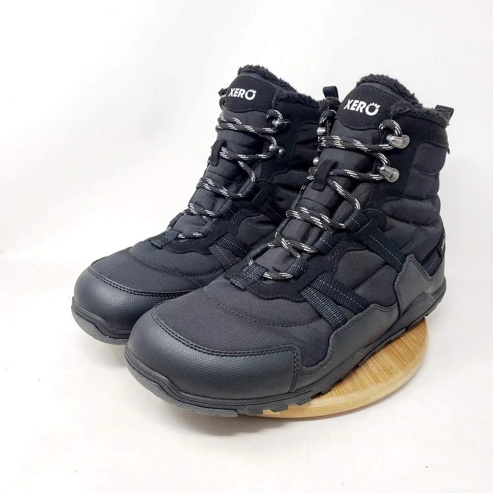 Xero Alpine Boots Mens 11 Black Waterproof Lace Up Minimalist Barefoot Shoes